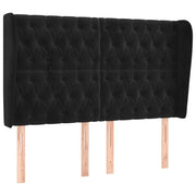 Testiera | Testata ad Orecchio Nera 147 x 23 x 118/128 cm in Velluto