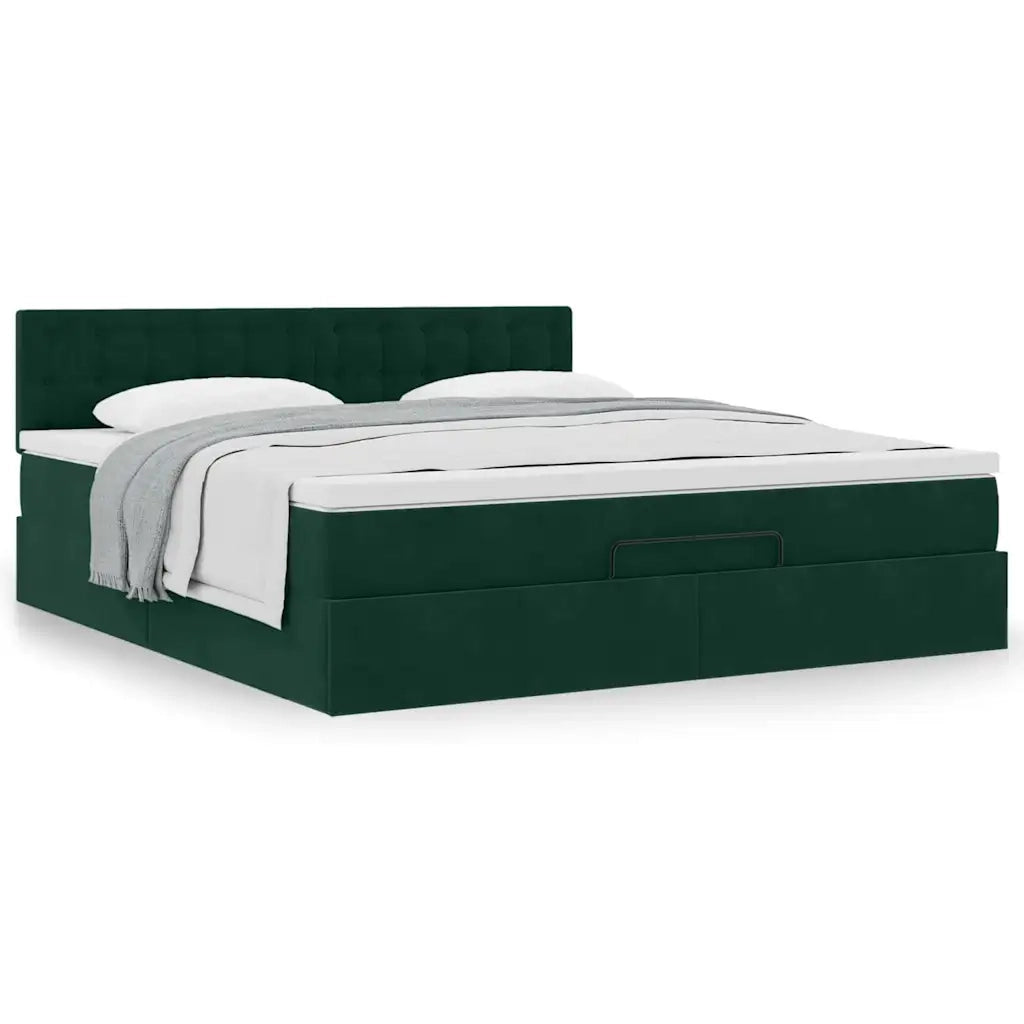 Struttura Letto Pouf con Materasso 160x200 cm in Velluto 3311930