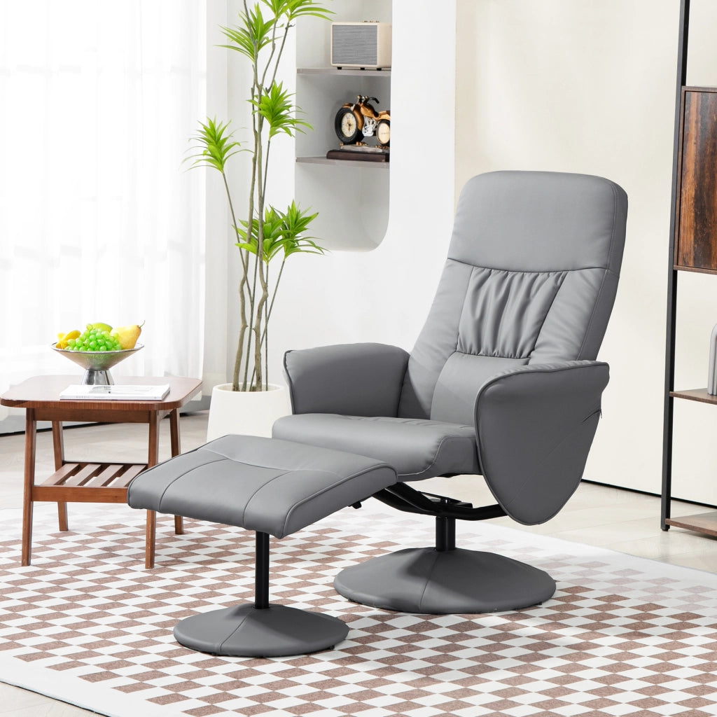 Poltrona Relax con Poggiapiedi ¨C zephmum ¨C Grigio Chiaro