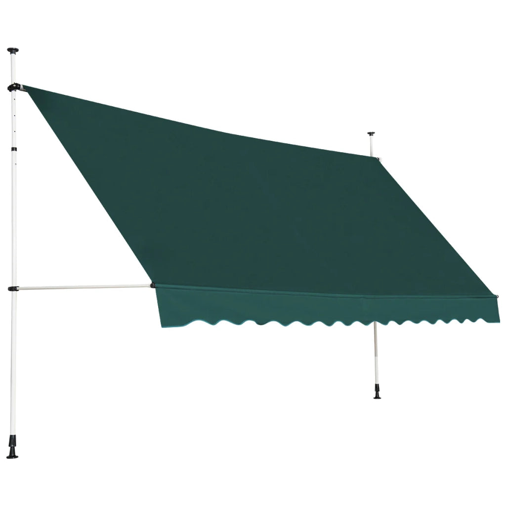 Tenda da sole estensibile 400 x 200-300 cm in alluminio con manovella e isolamento termico stile moderno in tessuto oxford verde 20_0010444