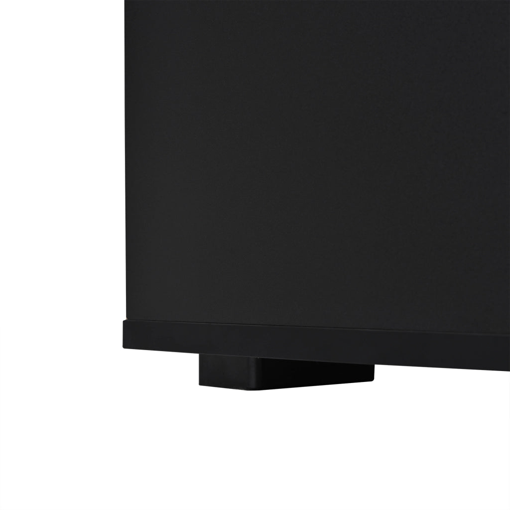 Tavolino da salotto 95x45x35 cm; LED con 2 cassetti; pannello truciolare; nero
