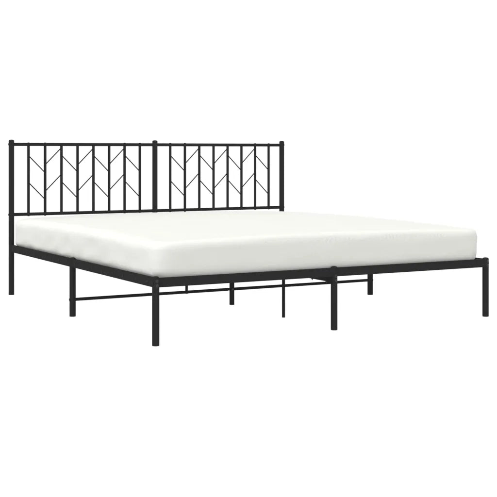 Letto matrimoniale | Letto per adulti | Giroletto con Testiera in Metallo Nero 183x213 cm