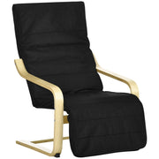 Poltrona Relax con Poggiapiedi Aggiustabile ¨C zephmum ¨C Tessuto Nero 66,5x94x100cm