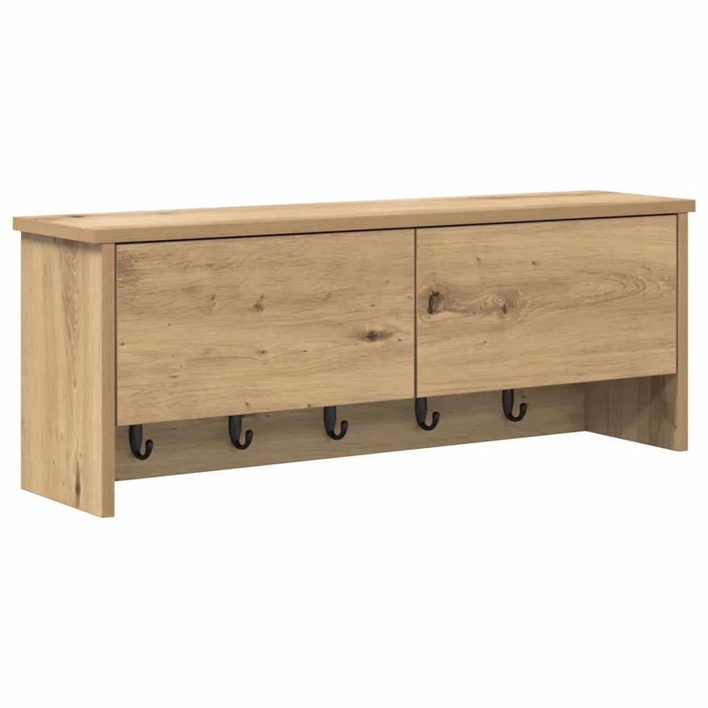 Appendiabiti a muro Rovere artigianale 80 x 20 x 30 cm 874346