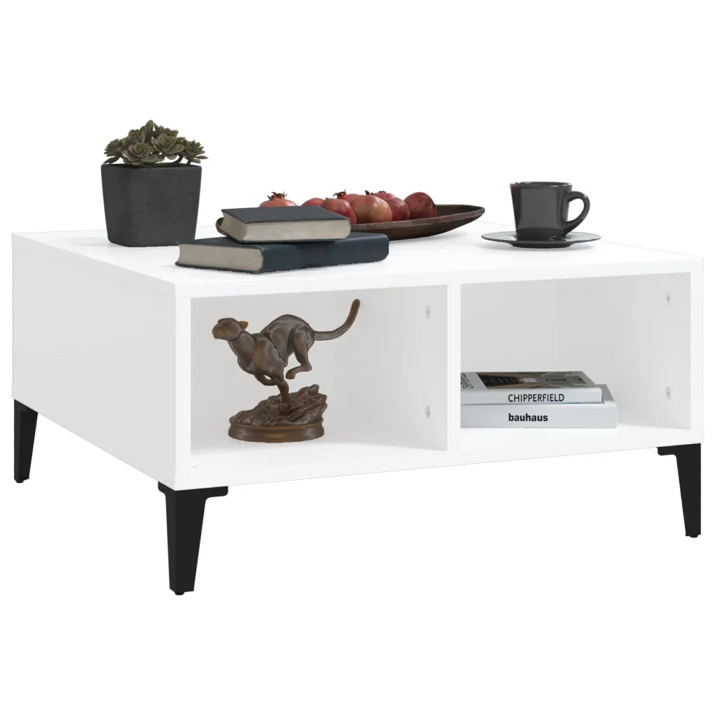 Tavolino da salotto | Tavolino da caff¨¨ | Tavolino da Soggiorno Bianco 60x60x30 cm in Legno Multistrato