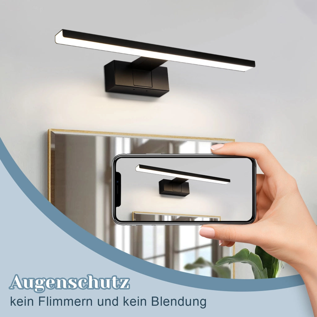 ZMH Lampada da specchio per bagno a LED nera 40CM IP44 bianco neutro Applique da parete per cantina