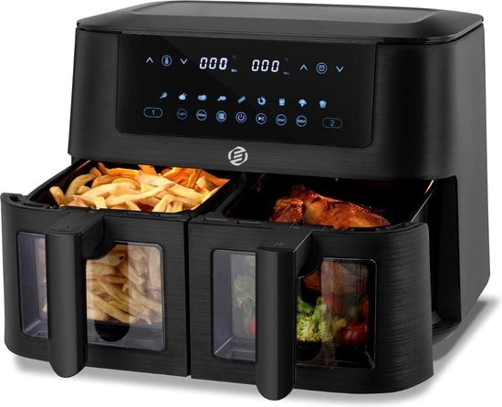 Frittoia a Doppia Zona - Doppio Forno - Cucina Duplice - Frittura a Vapore - Diversi Programmi - Zona Duplice - Mega