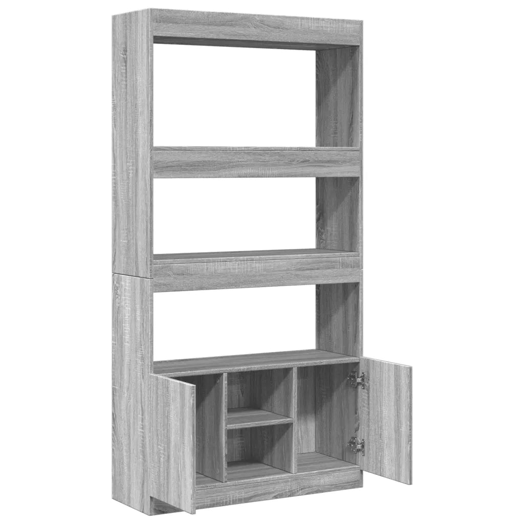 Credenza Grigio Sonoma 92x33x180 cm in Legno Multistrato 3309623