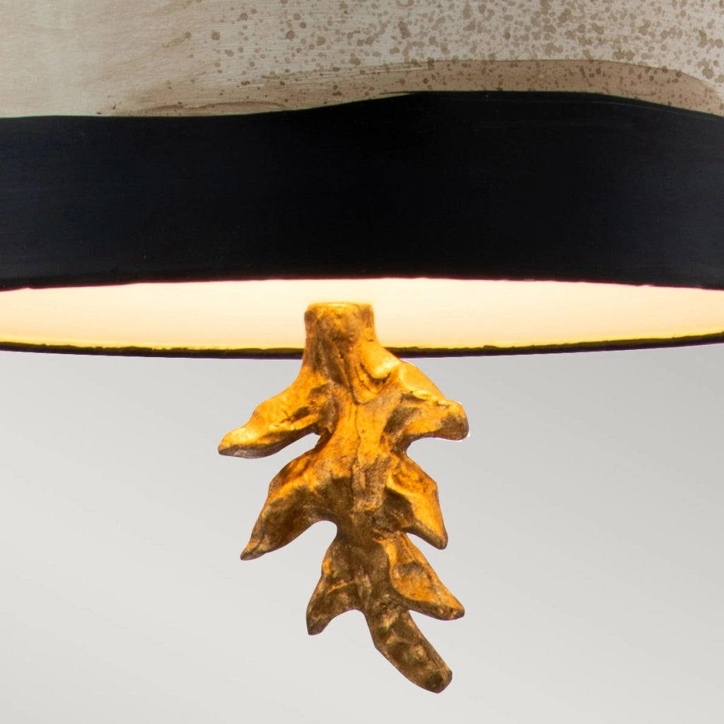 Lampada sospesa a righe Flambeau South Beach Ø38 nera 1xE27