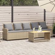 Divano da Giardino con Cuscini a 5 Posti-Sofa da Giardino-Divano da esterno Beige in Polyrattan 937270