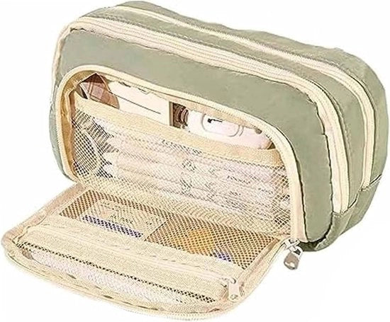 Borsa per matite con chiusura a ritsel bassa, grande capacità per matite e piccoli accessori (blu)