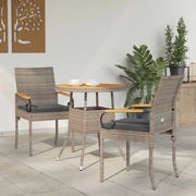 Sedie da giardino con cuscino 2 pcs Grigio e Grigio Scuro