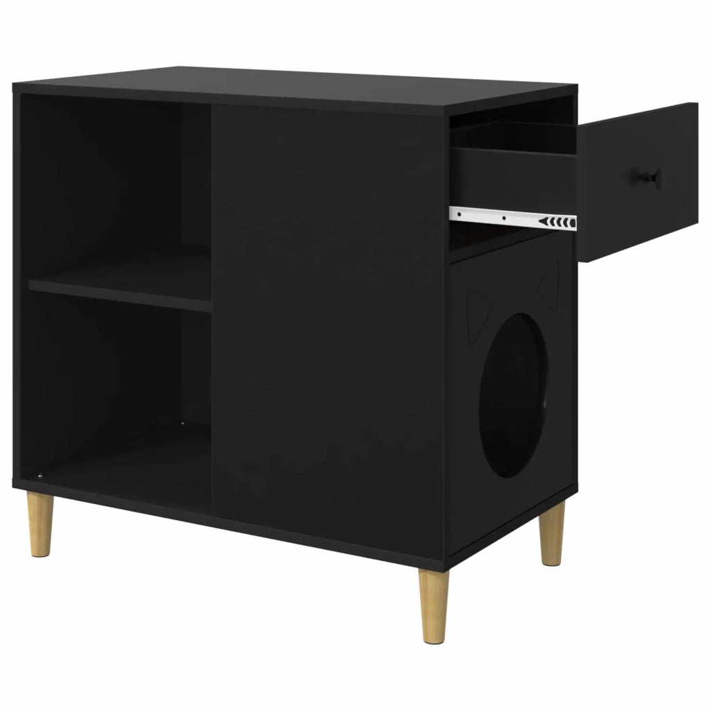 Casa per Gatti Nero 72 x 42.5 x 70 cm Legno multistrato