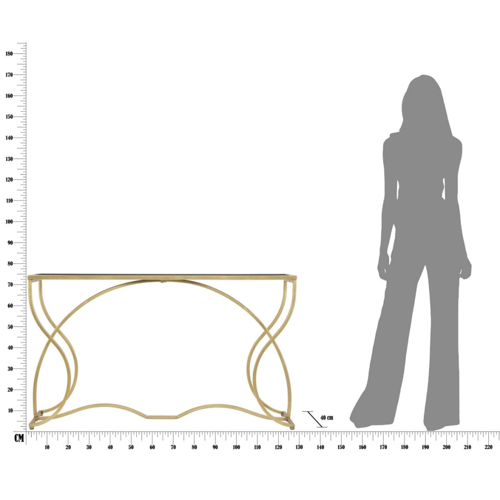Tavolo Consolle VKH626, Oro, Metallo, 130x40x75 cm