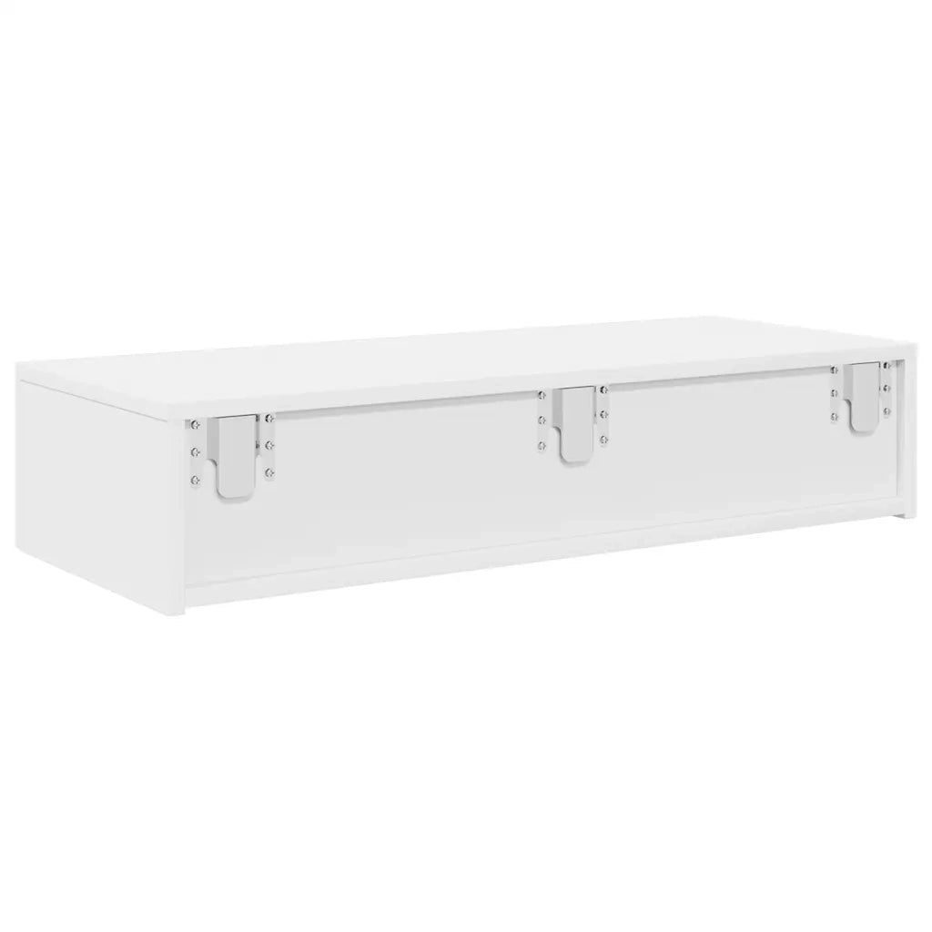 Scaffale a Parete con Cassetti Bianco 80x33x17 cm in Truciolato