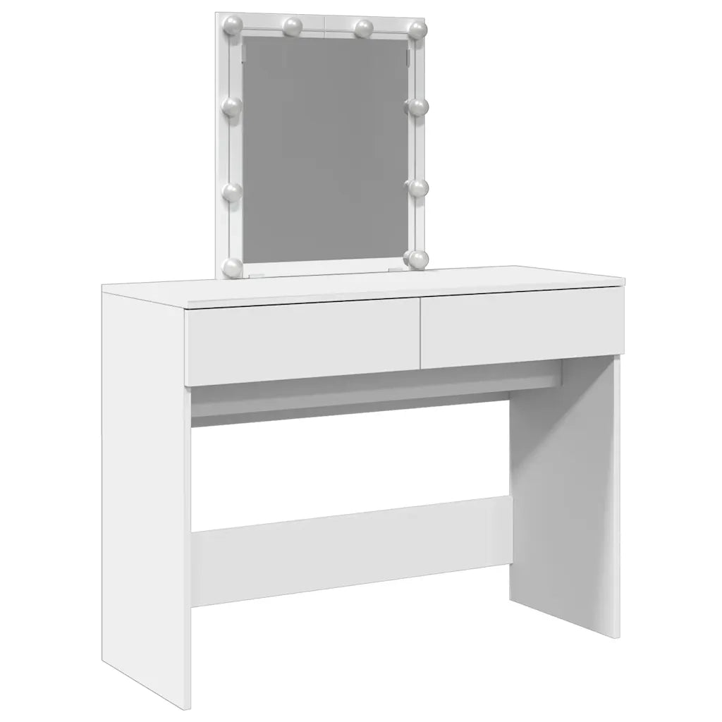 Toeletta | Tavolo da Trucco con LED Bianco 100x40x130 cm