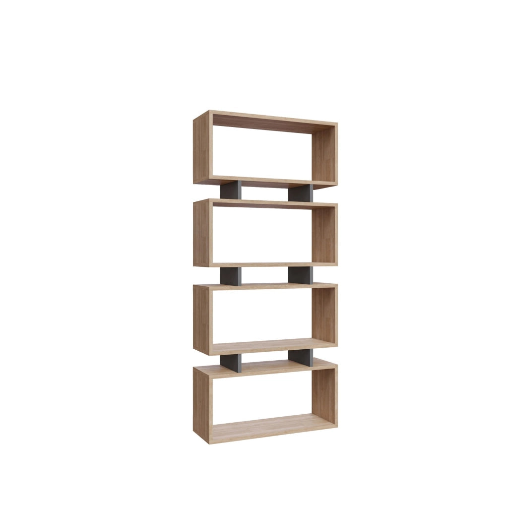 Libreria in legno "Langdon" - 72 x 25 x 161 cm - Grigio antracite