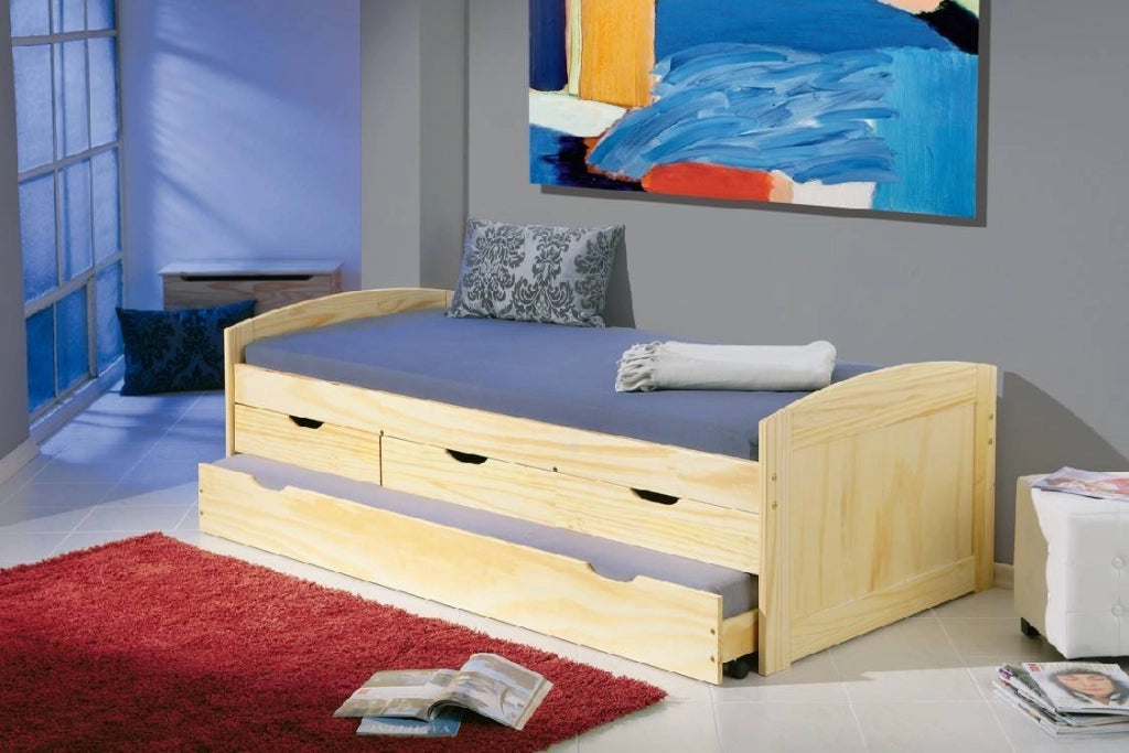 Tavullia, Letto Singolo Contenitore, Marrone Rovere