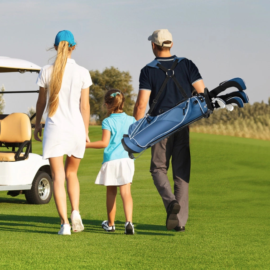 Sacca da golf stand con gambe in ferro cavalletto manici e tracolla-Borsa da golf con tessuto in poliestere Blu