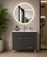 Mobile bagno con lavabo ORIGENBATH SAMOS senza specchio 90x40 cm grafite