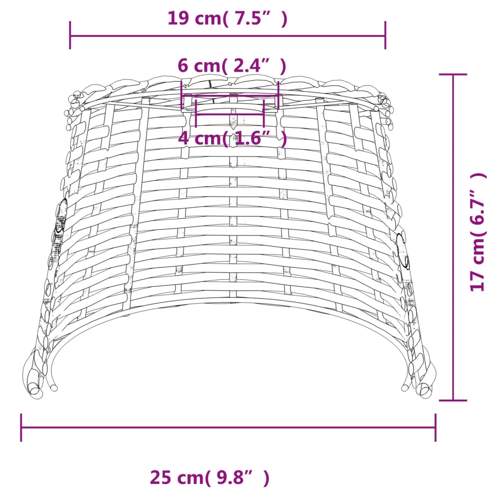 Paralume da Soffitto Bianco ?25x17 cm in Vimini CFW3607234