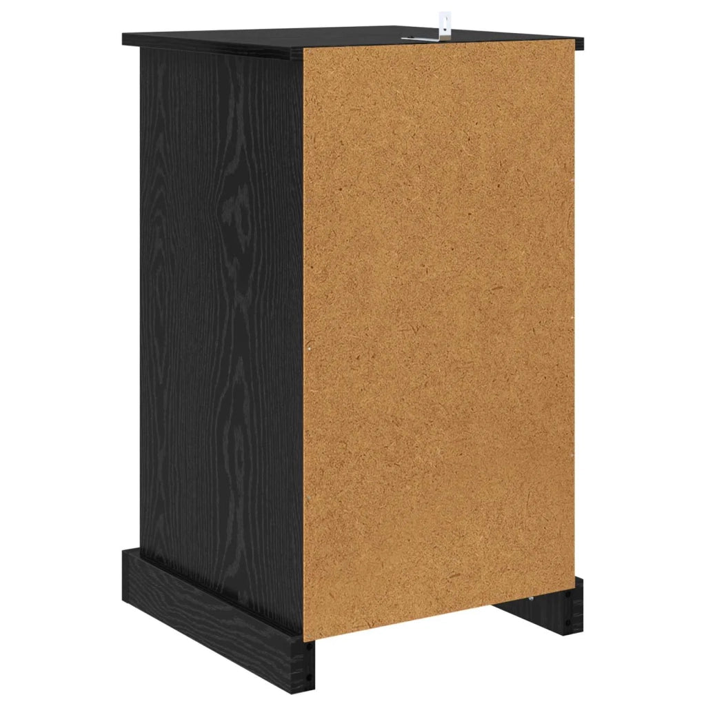 Armadio da Notte con cassetto Rovere Nero 39 x 39 x 67,5 cm