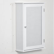 Armadietto a Specchio Bagno Sospeso 41x14x60 cm con Anta Magnetica Ripiano Regolabile in MDF Bianco