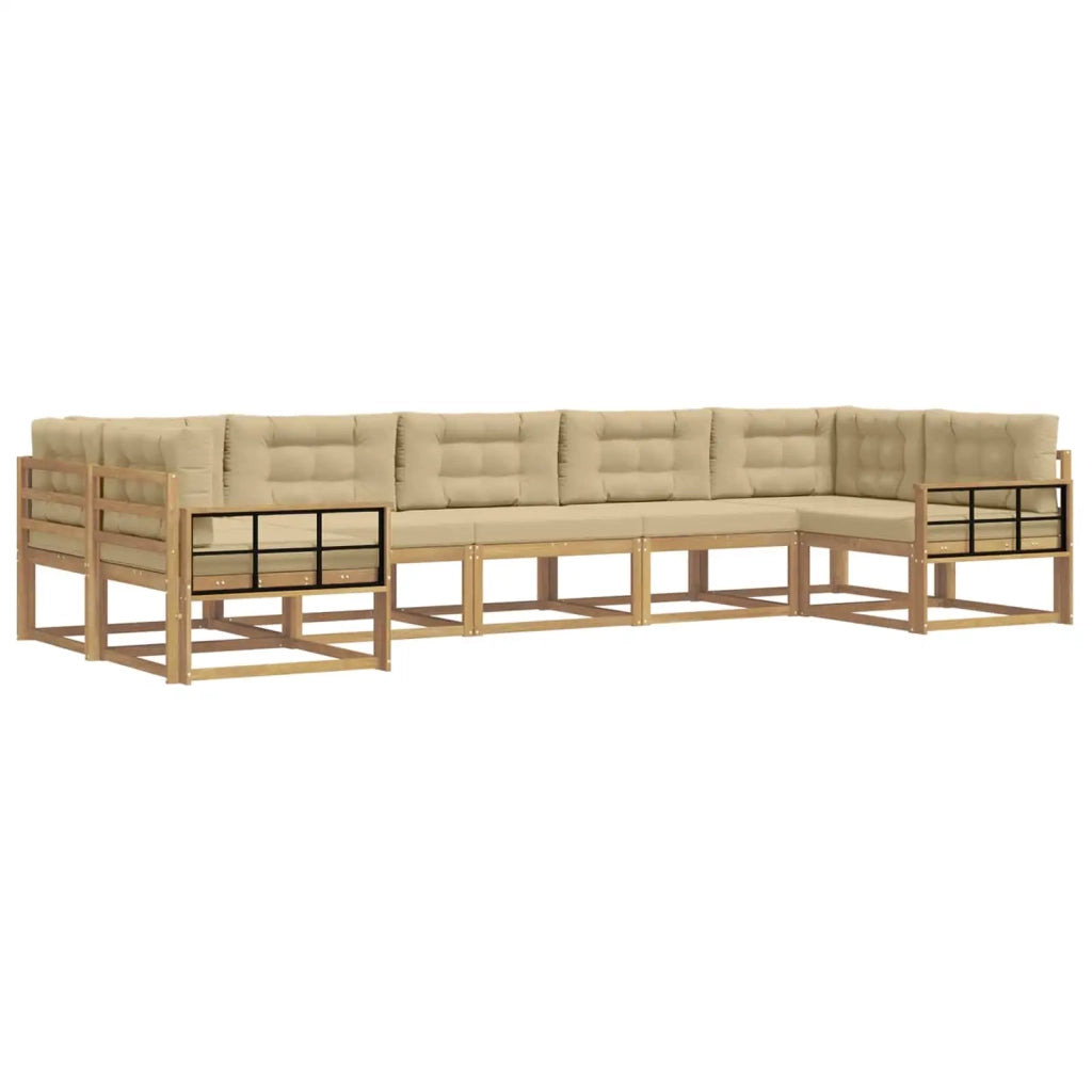 Set di divani da esterno 7 pz Bianco e Beige 3386982