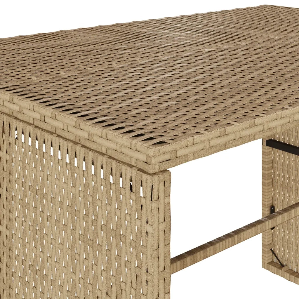 Set da Pranzo da Giardino 3 pz | Set Salotto da Giardino con Cuscini Beige in Polyrattan