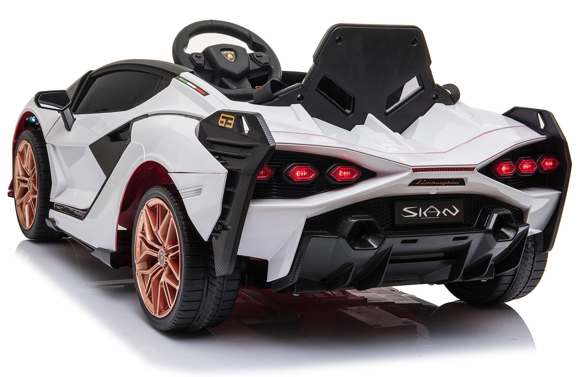 Macchina Elettrica per Bambini 12V con Licenza Lamborghini Sian FKP 37 Bianca