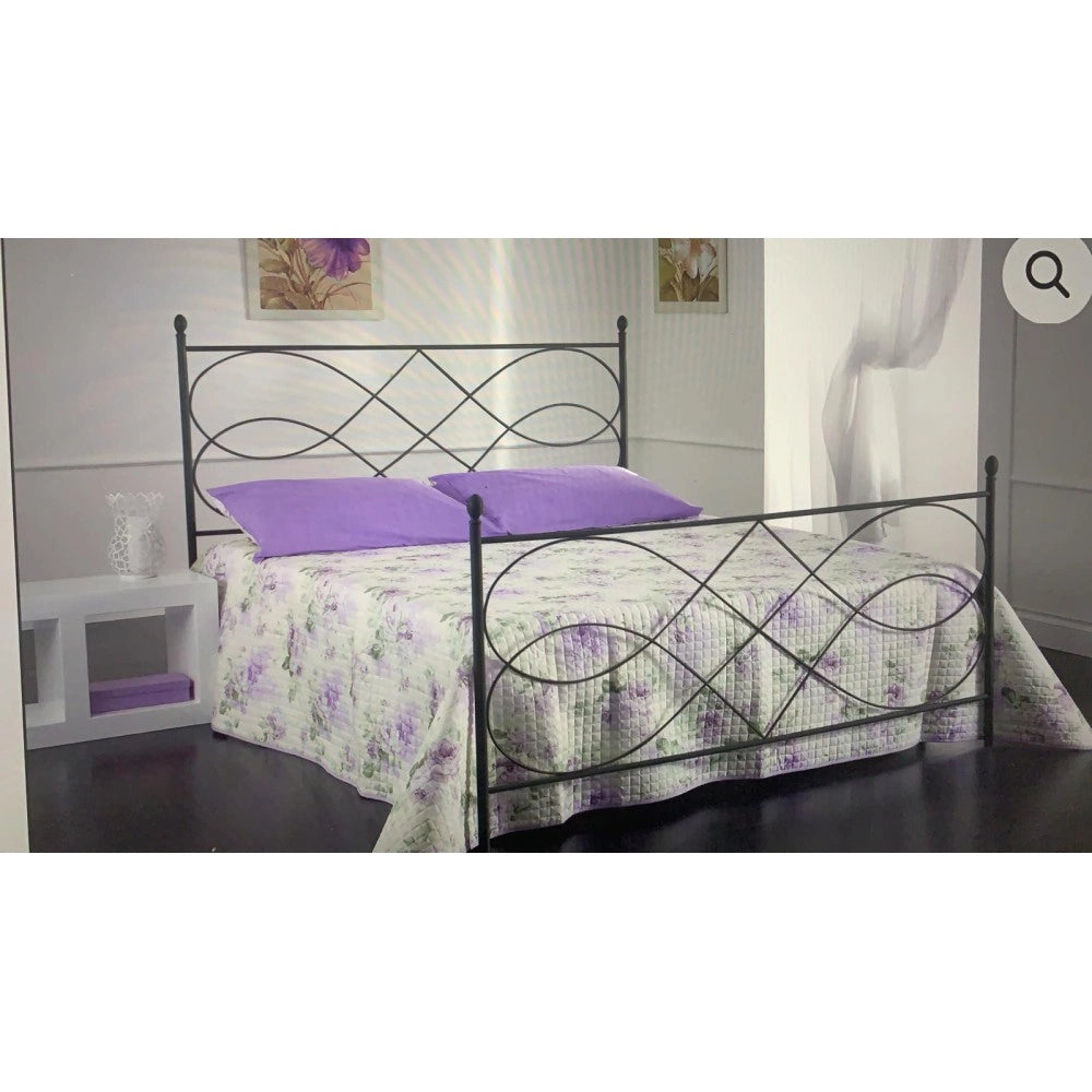 Letto matrimoniale ferro battuto Margherita colore antracite