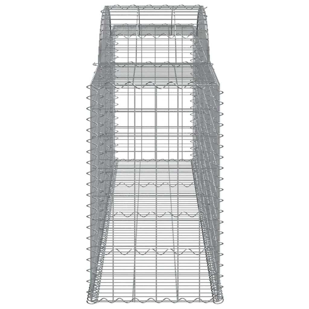 Set di 8 gabbioni ad arco per recinzioni a gabbia e muri di contenimento 300 x 50 x 80/100 cm ferro zincato argento 02_0041203