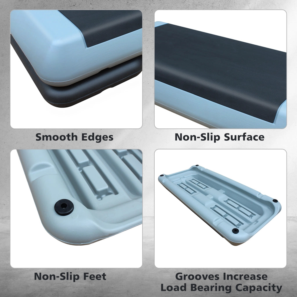 Stepper aerobico regolabile ¨C Minimal ¨C 76cm, 2 alzate, grigio nero