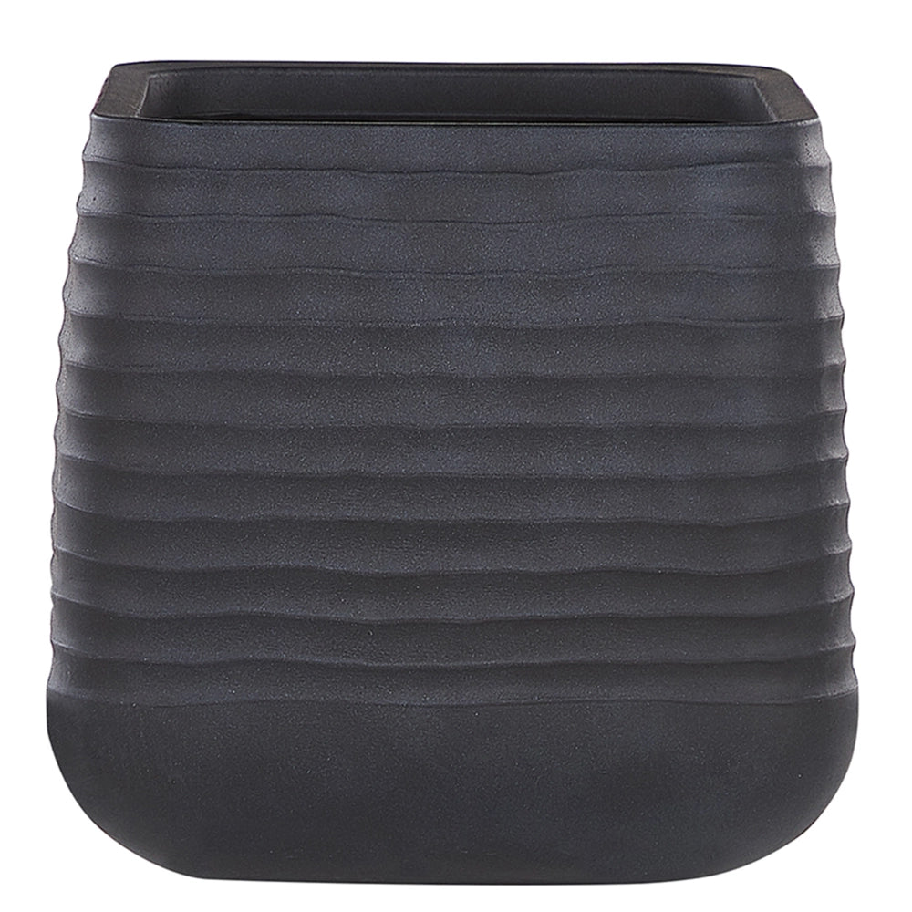 Vaso per piante grande in poliresina nera da esterno quadrato da Giardino 50 x 49 cm resistente ai raggi UV