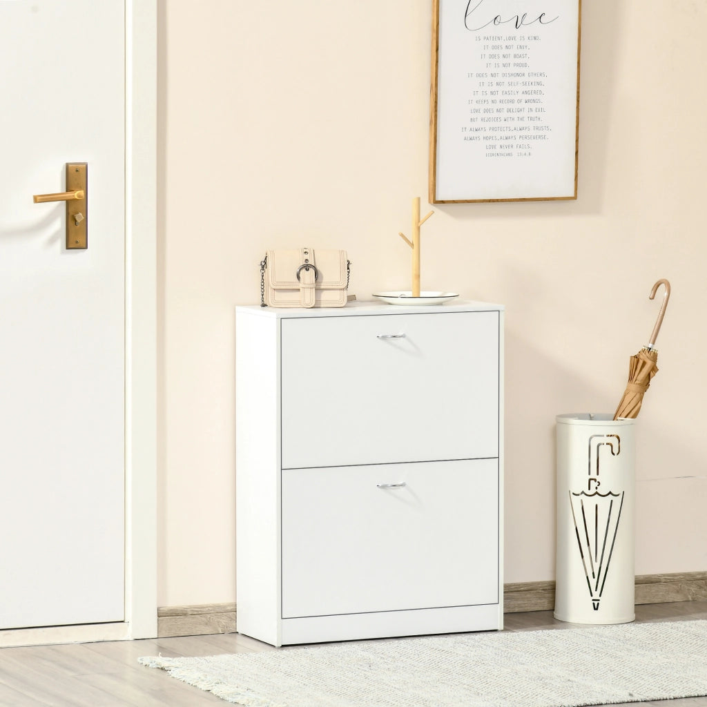 Armadio per Scarpe ¨C zephmum ¨C 60x24x80 cm, bianco, 2 ante