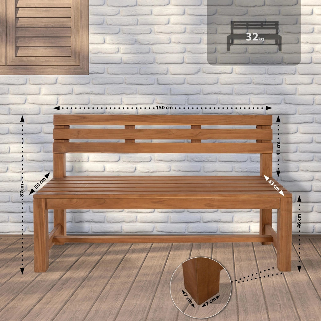 Panca in teak Augusta 150 cm