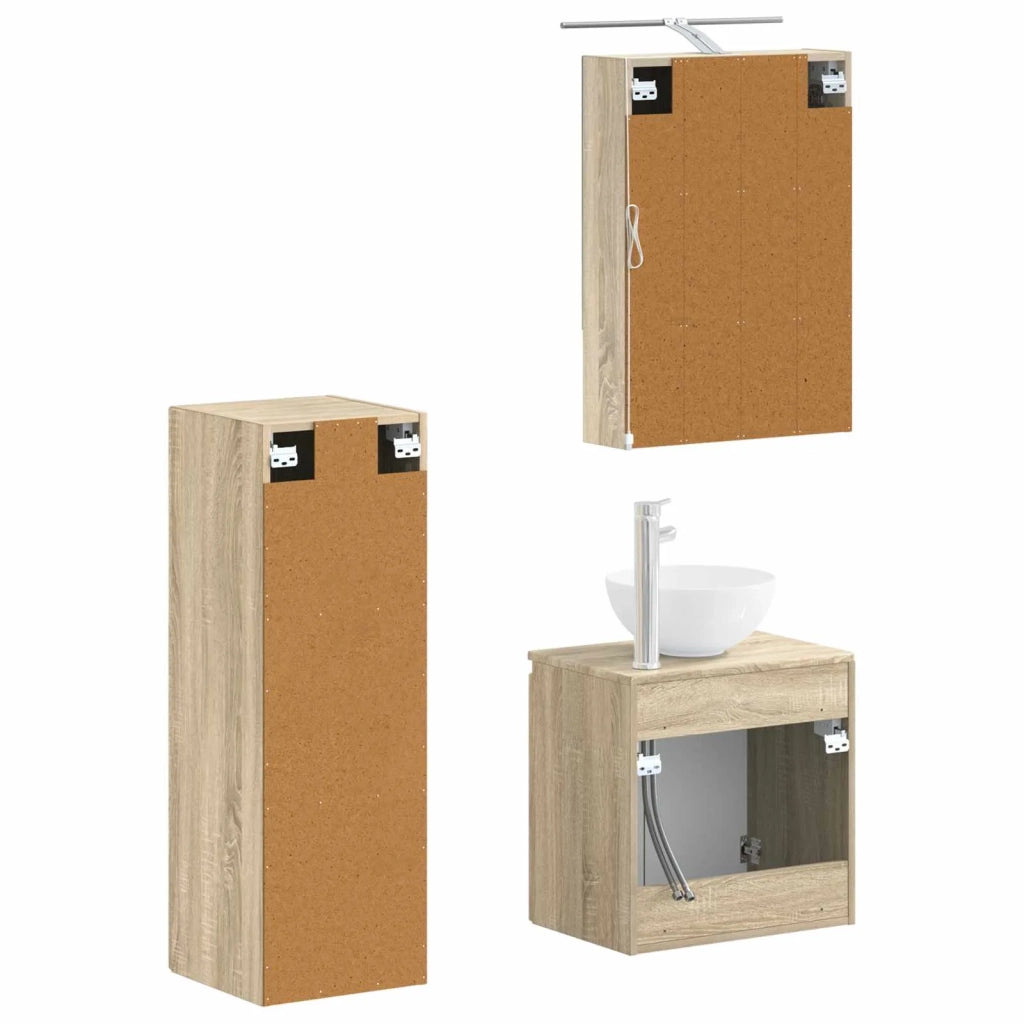 Set di mobili per il bagno 4 pcs Rovere Sonoma 3407417
