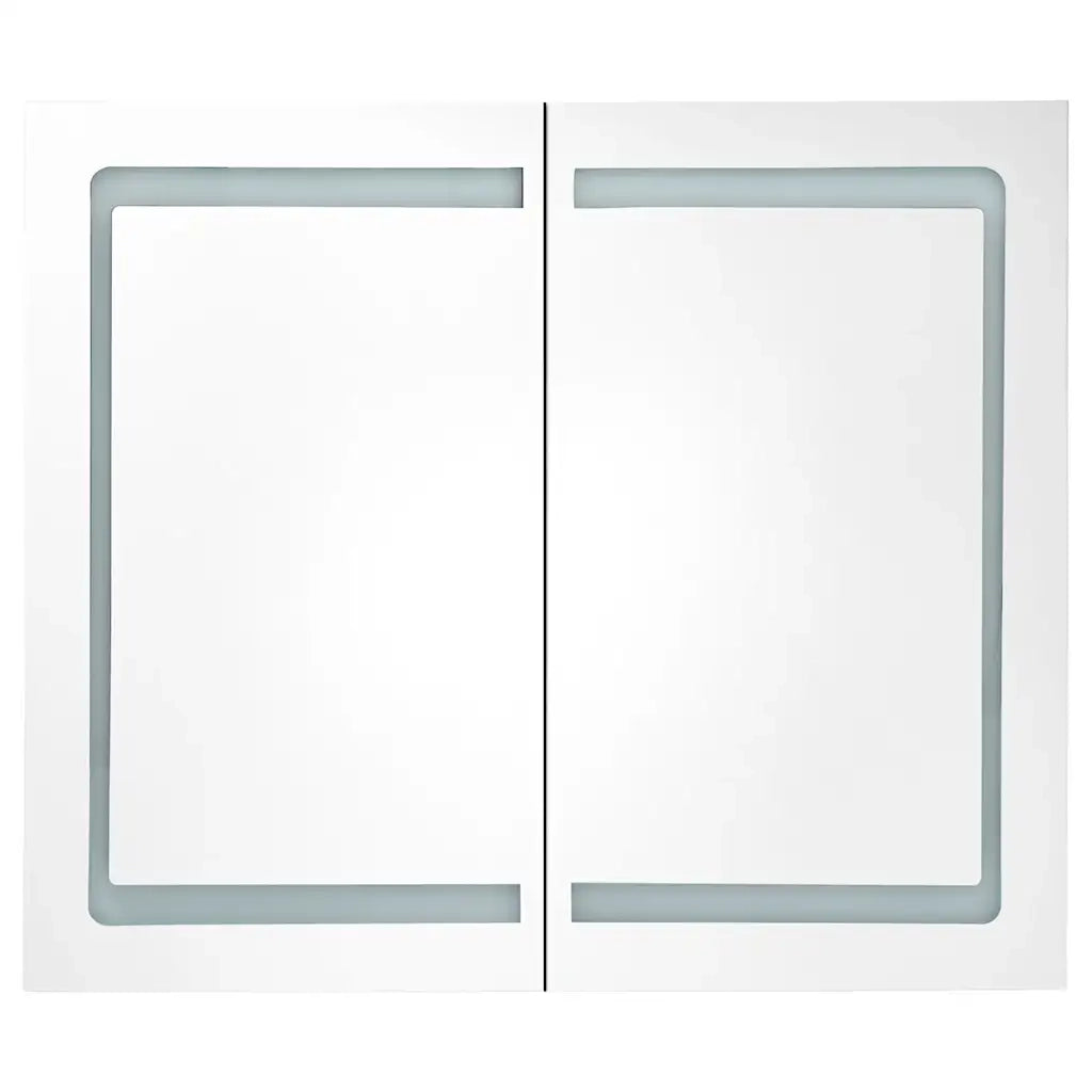 Armadietto Bagno con Specchio e LED 80x12,2x68 cm 325545