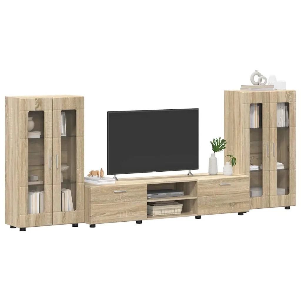 Set mobile TV con porta FLORIN Rovere Sonoma Legno multistrato