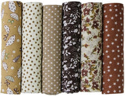 Tessuto Naturale di Cotone - 6 pezzi - 50x50cm - Tessuto Decorativo per Patchwork - Ideale per Progetti Creativi - Manutenzione e Quilting
