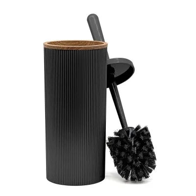 Set accessori bagno bianco cannettato con finitura effetto legno 5 pezzi Blob