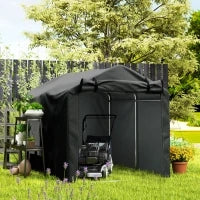 Tenda Garage per Auto, resistente all'acqua e ai raggi UV, con porta, 220 x 157 x 165 cm, Nero