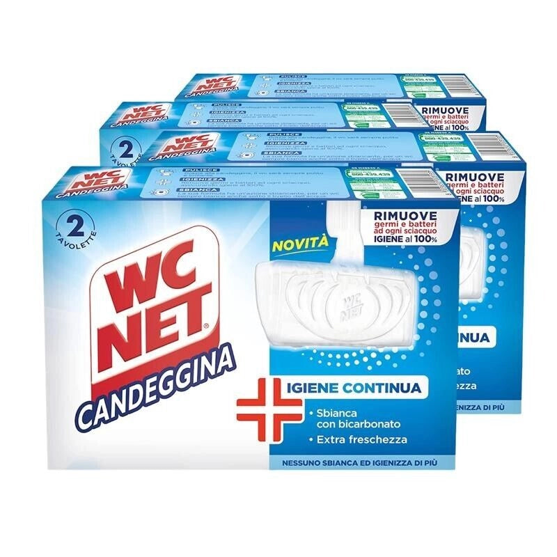 SET 4 WC NET IN CONFEZIONE DA 2 PZ TAVOLETTE IGIENIZZANTI CON CANDEGGINA
