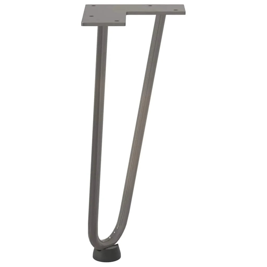 Set di 4 gambe a forcina dal design moderno per tavolino altezza 30 cm in acciaio naturale 02_0056718