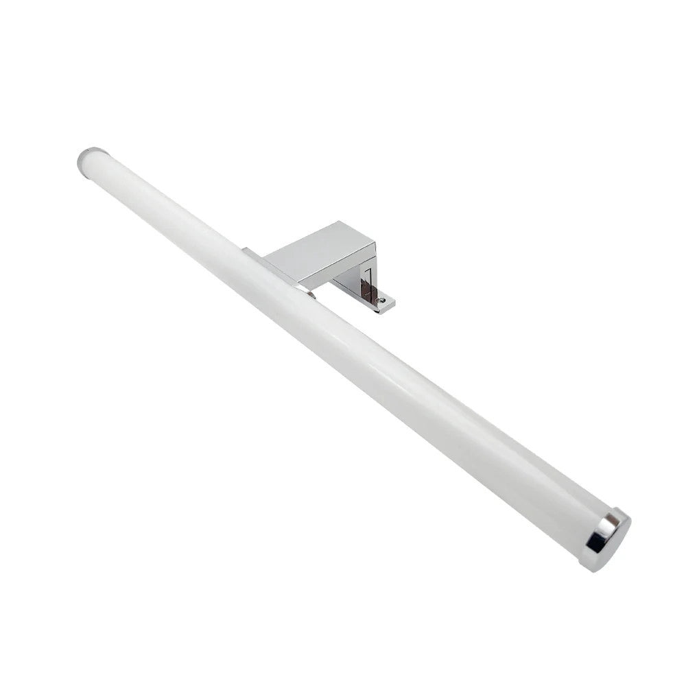 Trade Shop - Lampada Led Da Specchio Bagno Tondo Doppia Istallazione 9w Luce 4000k Ip44 Argento 600pc-an -