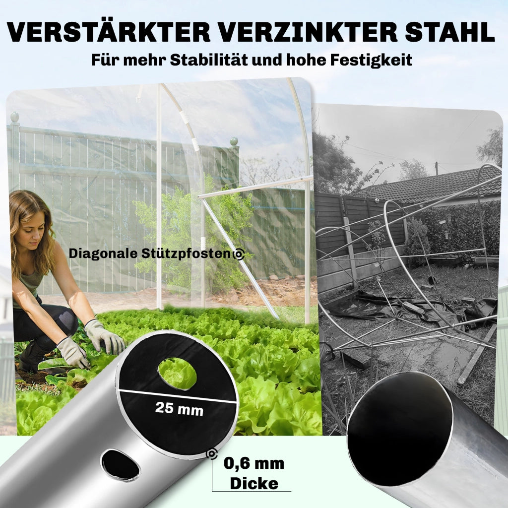 Serra polytunnel ¨C zephmum ¨C grigio acciaio 2x3x2m