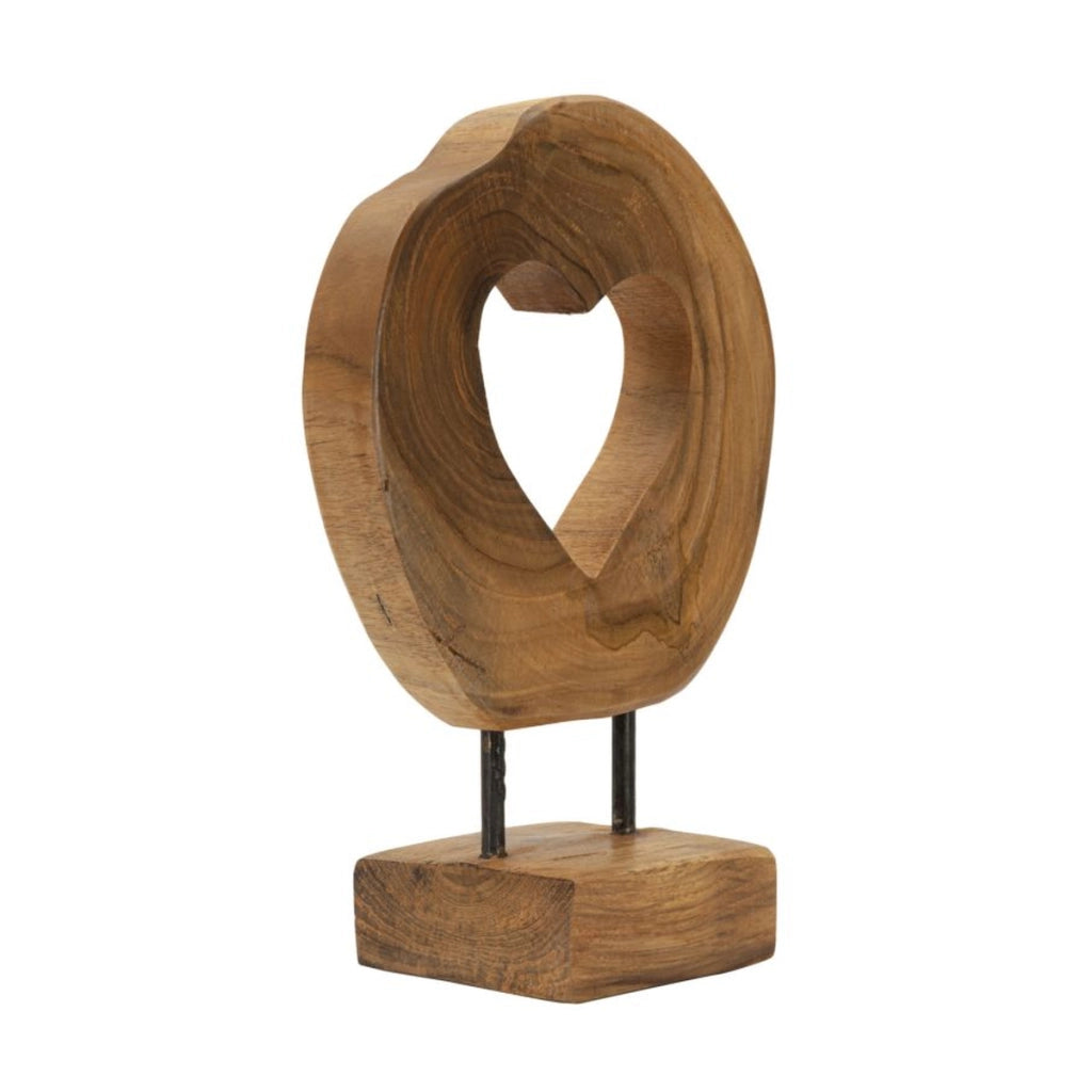 Scultura Cuore 8, Marrone, Legno, 20x10x28 cm