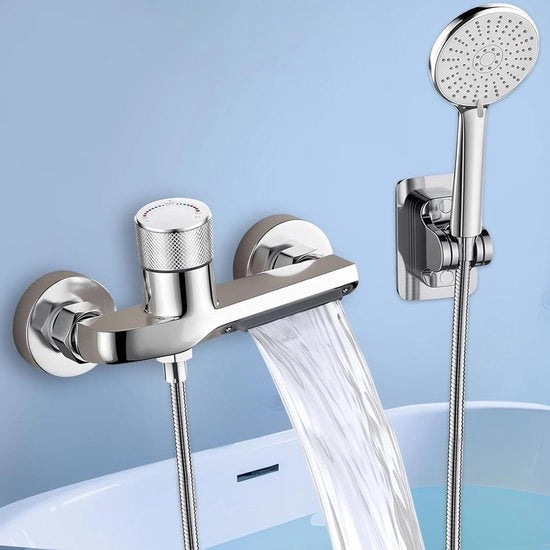 Pompa da bagno con doccia manuale - Acciaio inox - 5 funzionalità