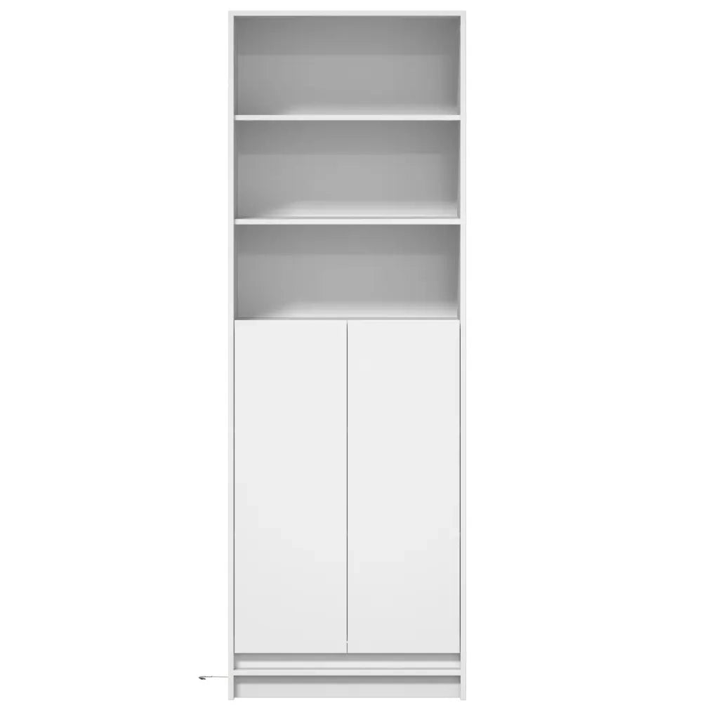 Credenza | Madia | Buffet da pranzo | Armadio da pranzo con LED Bianca 69x32,5x200 cm in Truciolato