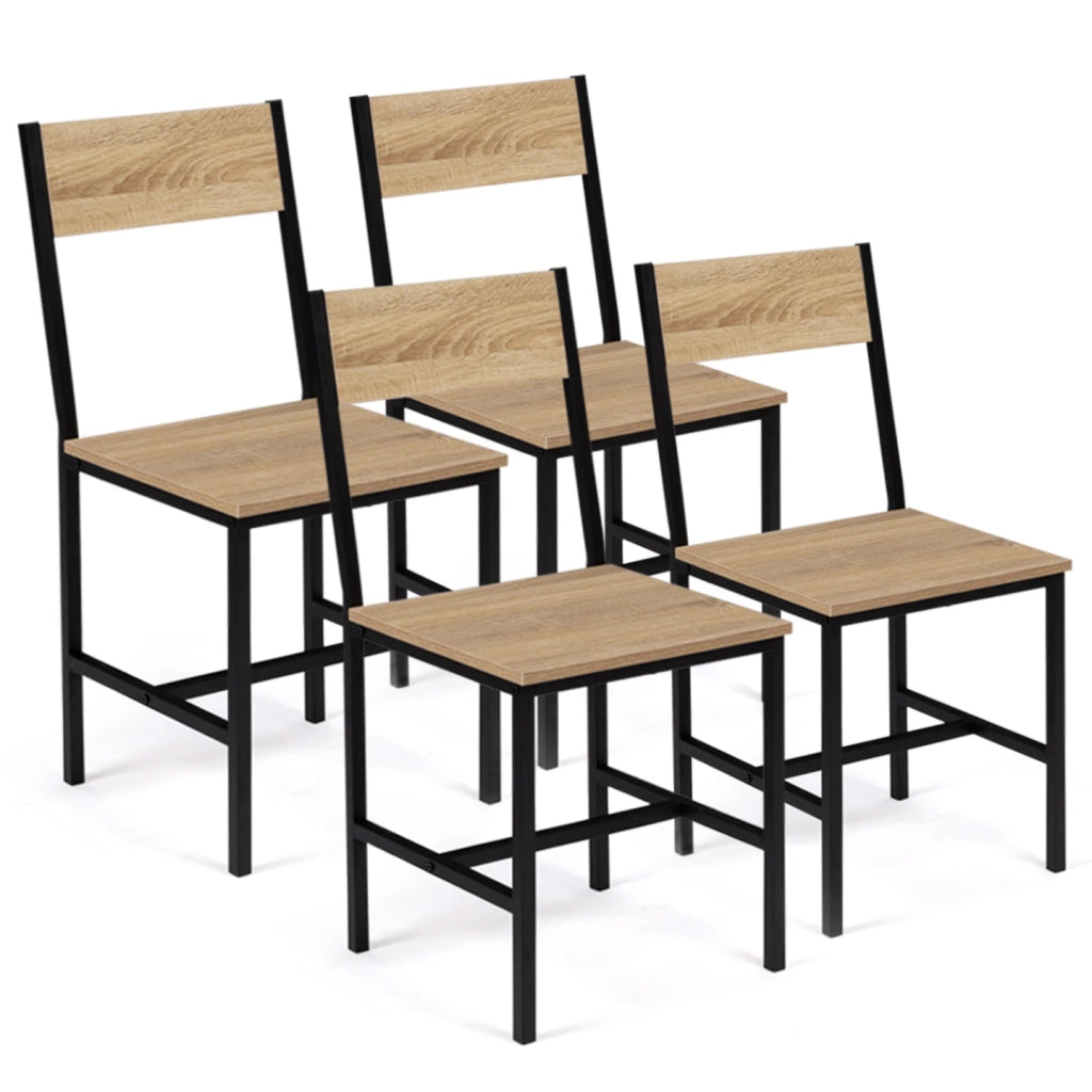IDMarket - Lote de 4 sillas de cocina de diseño industrial DETROIT